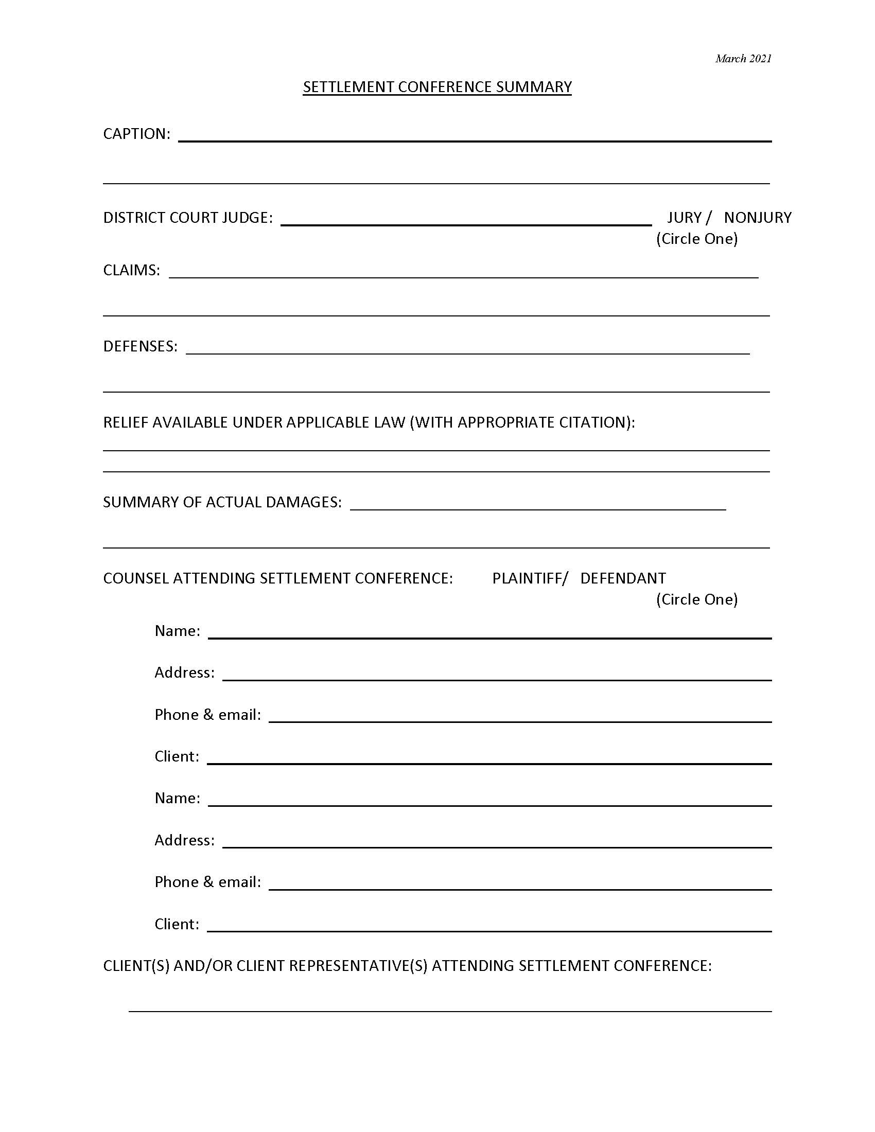 Settlement Conference Summary {Mag. Judge Parker ) {SDNY SCSKHP} | Pdf Fpdf Doc Docx | New York