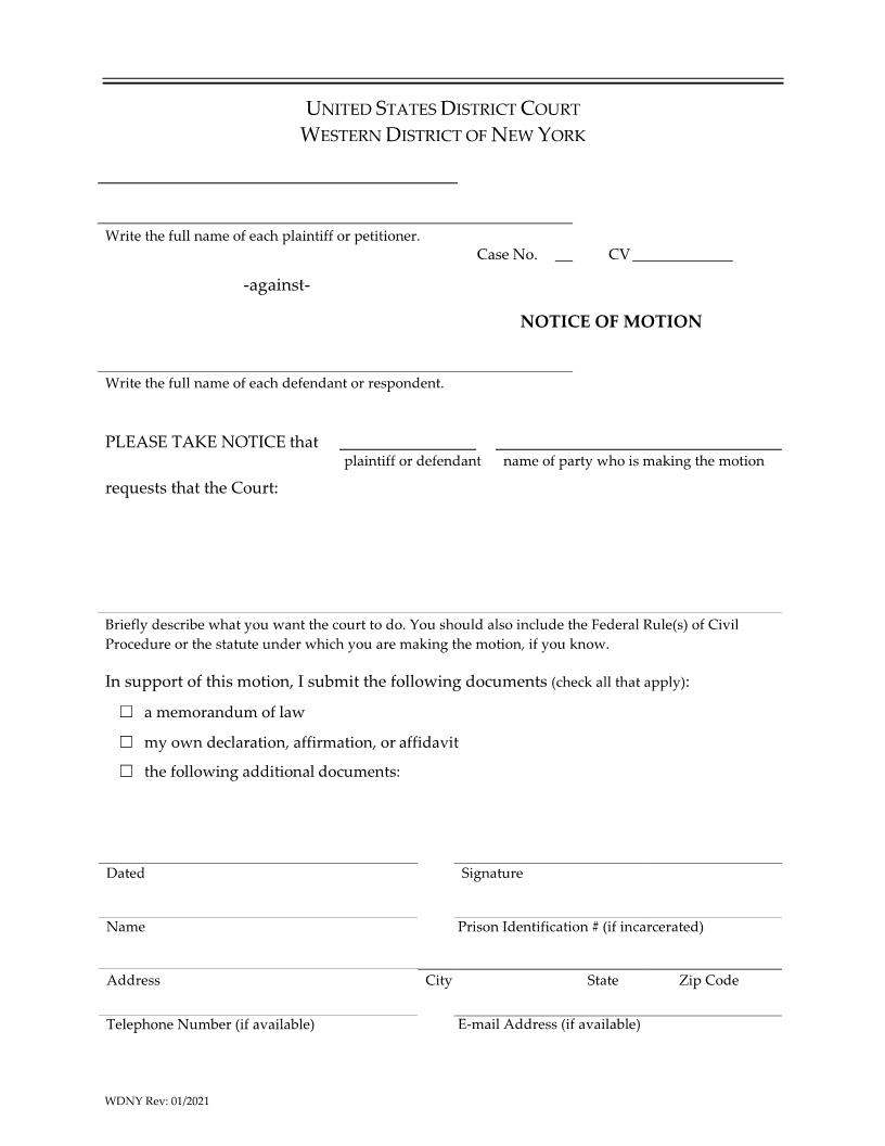 Notice Of Motion With Declaration | Pdf Fpdf Doc Docx | New York