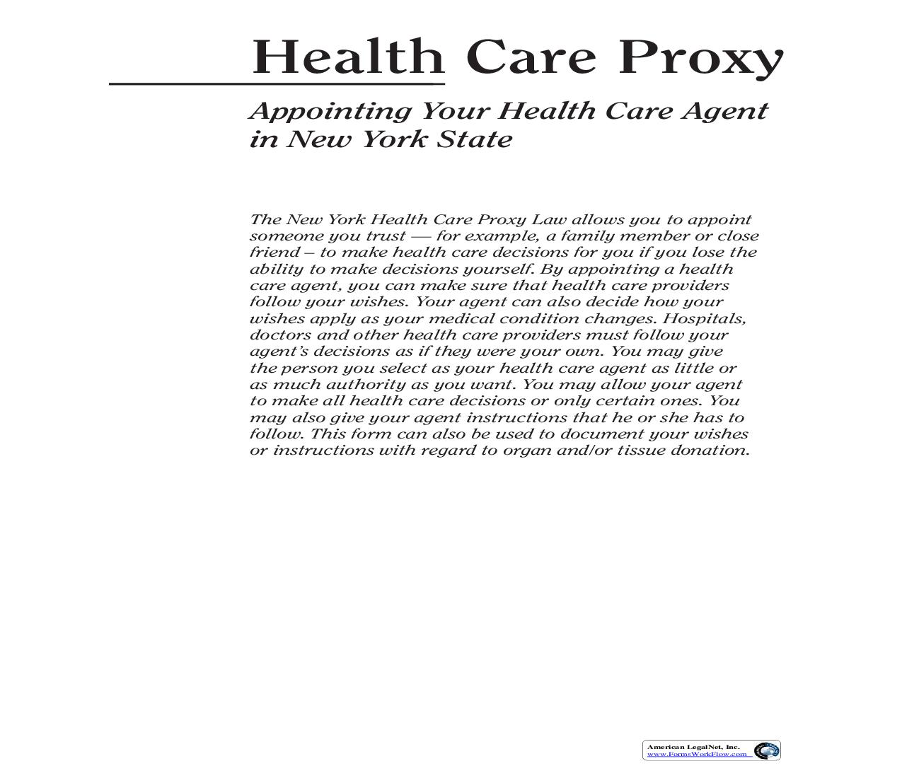 Health Care Proxy | Pdf Fpdf Doc Docx | New York