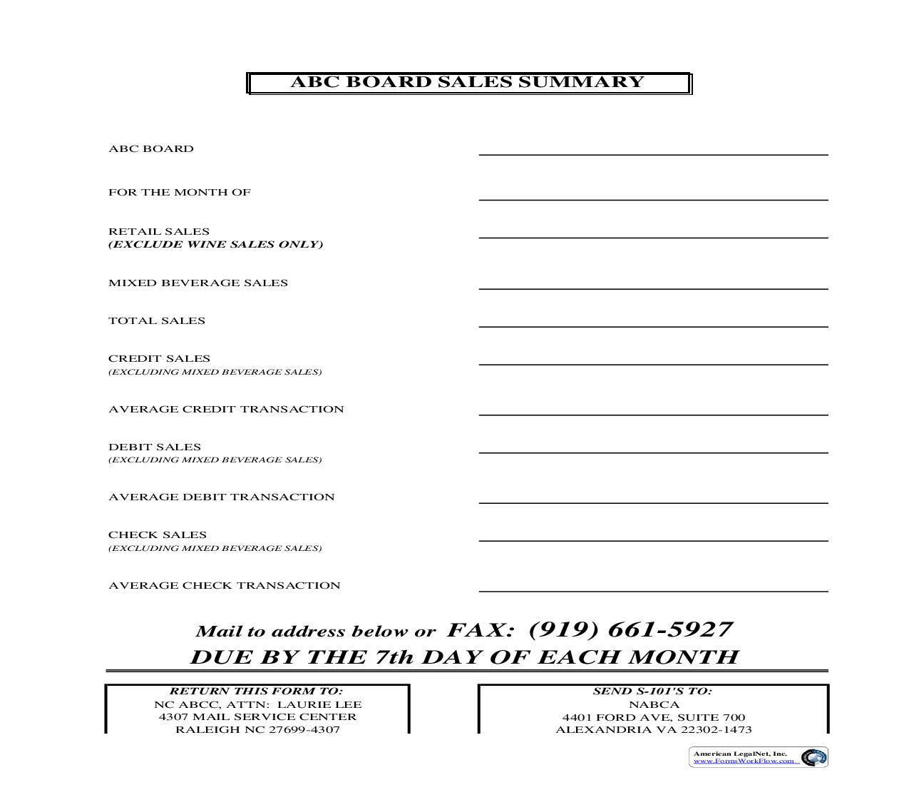 ABC Board Sales Summary | Pdf Fpdf Doc Docx | North Carolina