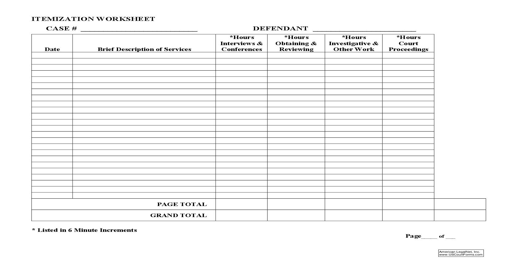 Itemization Worksheet | Pdf Fpdf Doc Docx | North Carolina