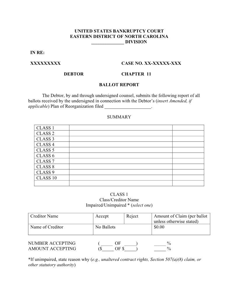 Ballot Report | Pdf Fpdf Docx | North Carolina