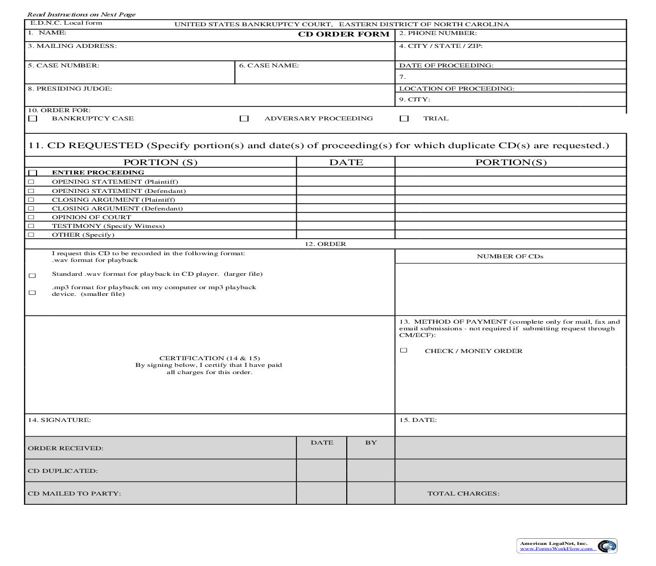CD Order Form | Pdf Fpdf Doc Docx | North Carolina