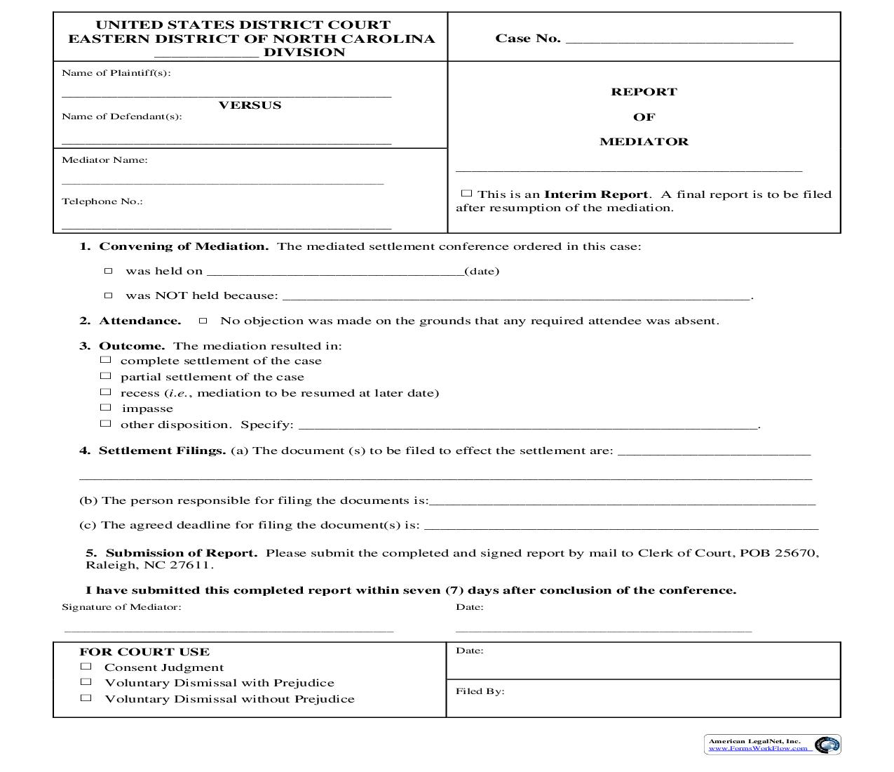 Report Of Mediator | Pdf Fpdf Doc Docx | North Carolina