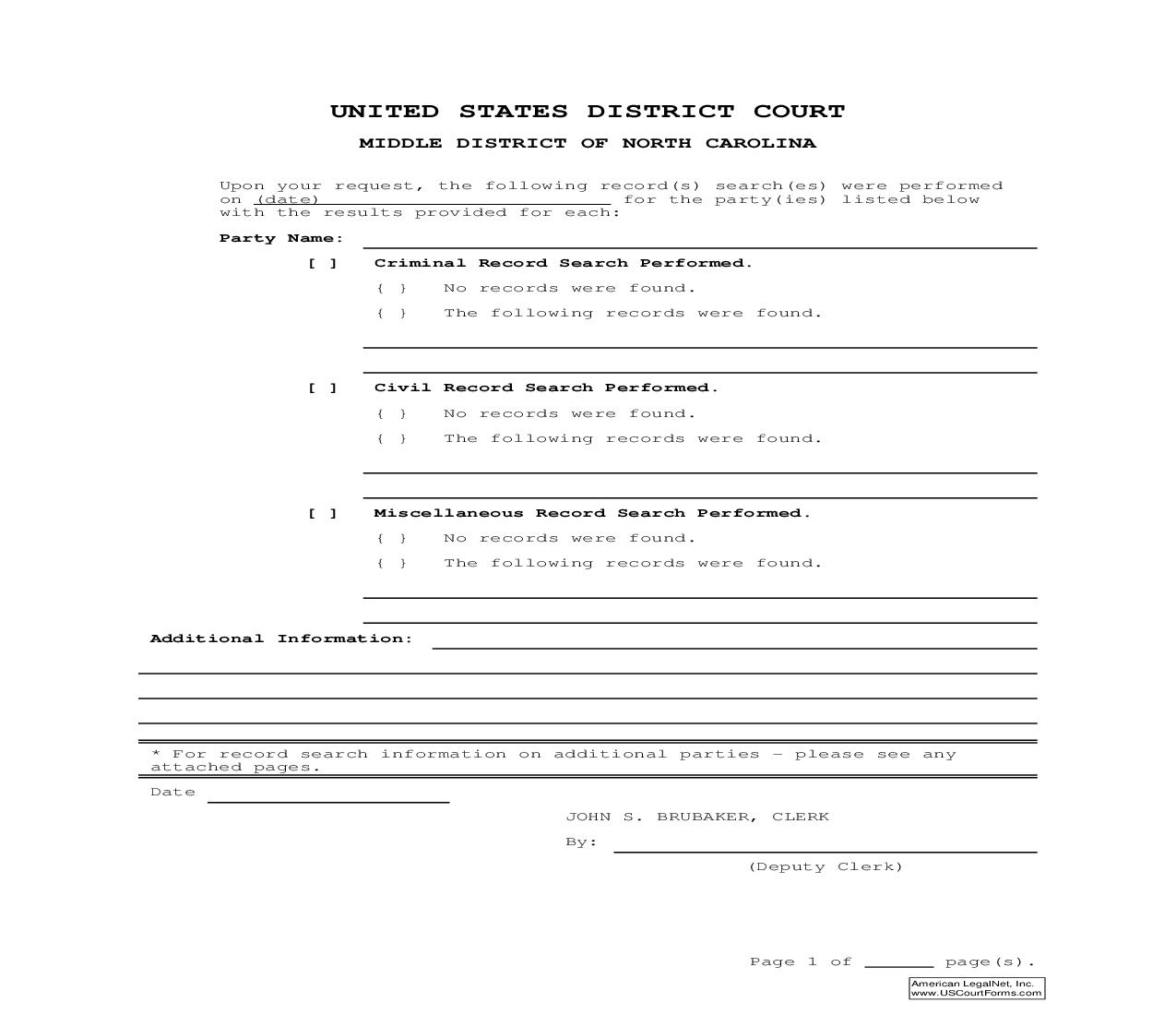 Name Search Form | Pdf Fpdf Doc Docx | North Carolina