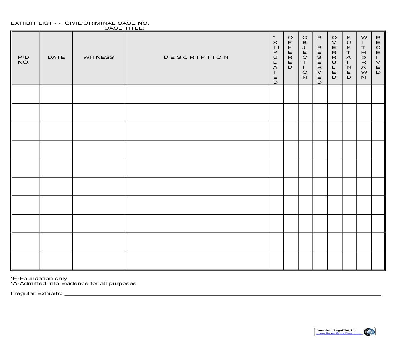 Exhibit List | Pdf Fpdf Doc Docx | North Dakota