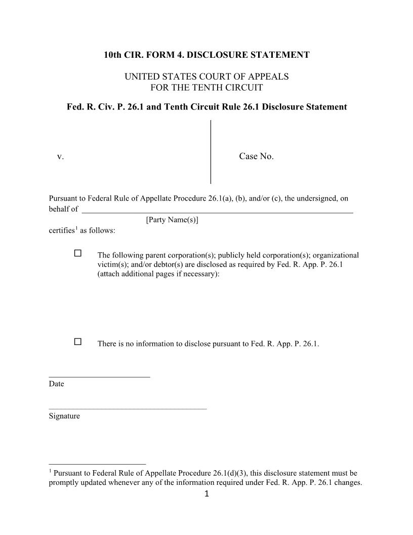 26.1 Disclosure Statement (Form 4) {Form 4} | Pdf Fpdf Docx | Official Federal Forms