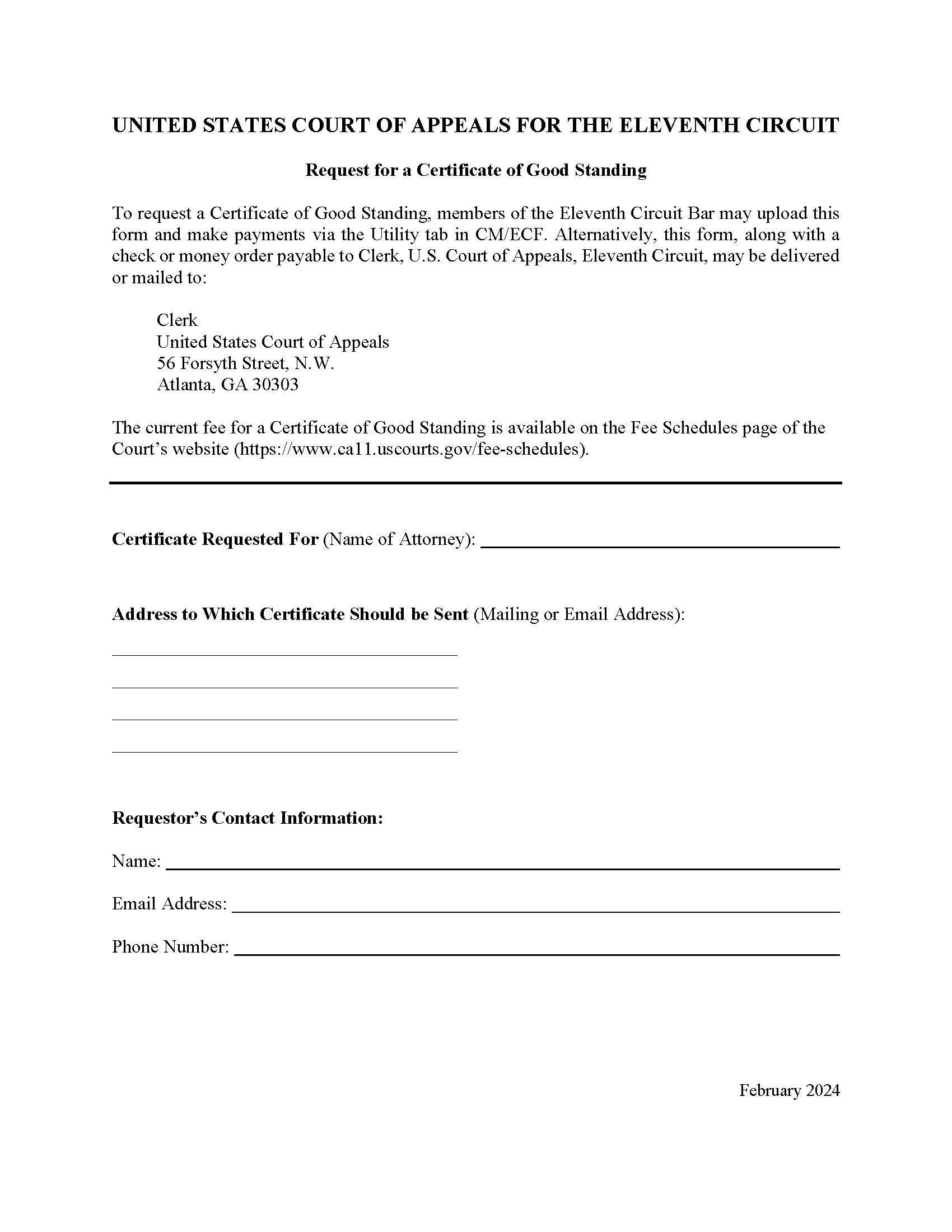 Request For A Certificate Of Good Standing | Pdf Fpdf Docx | Official Federal Forms