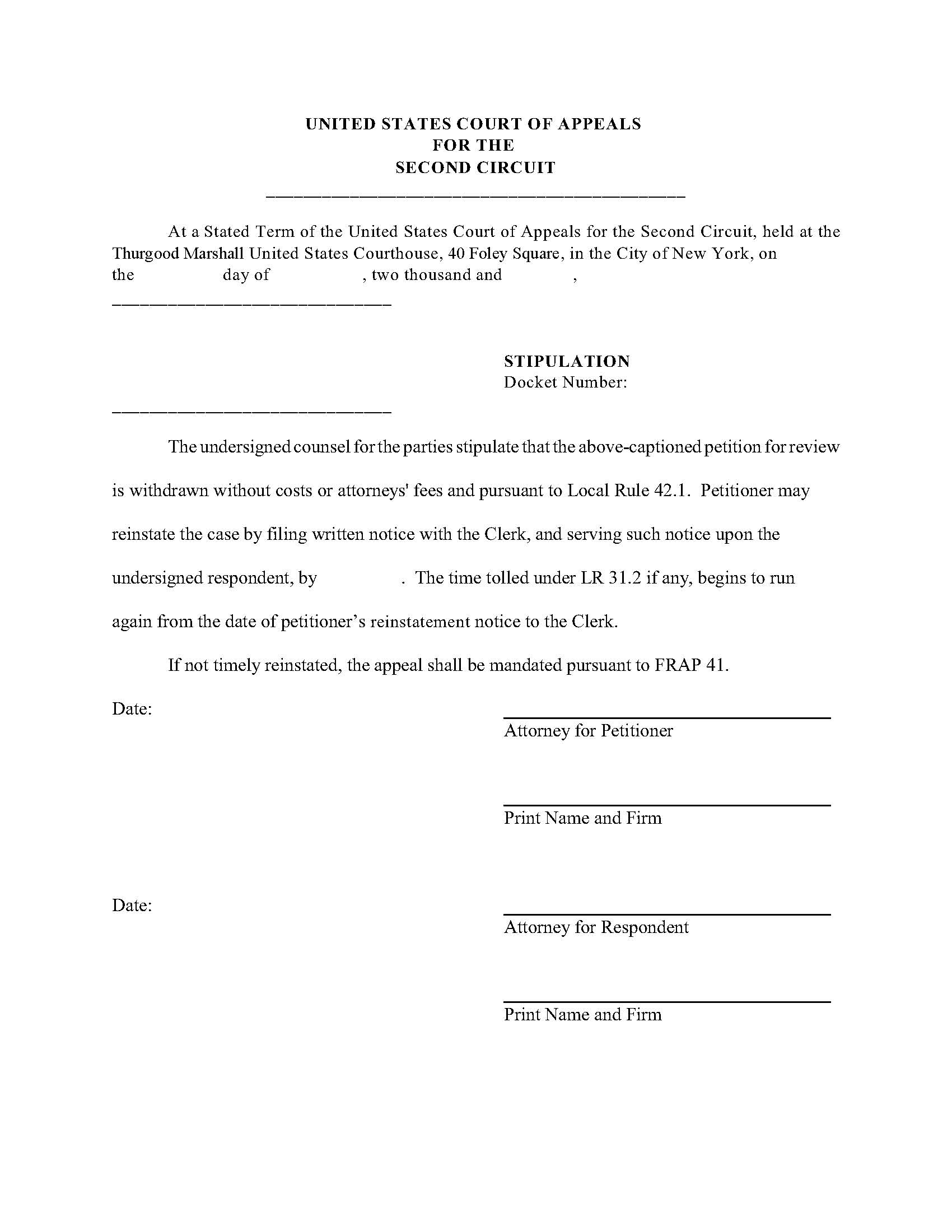 Stipulation With Prejudice (All Cases) | Pdf Fpdf Doc Docx | Official Federal Forms