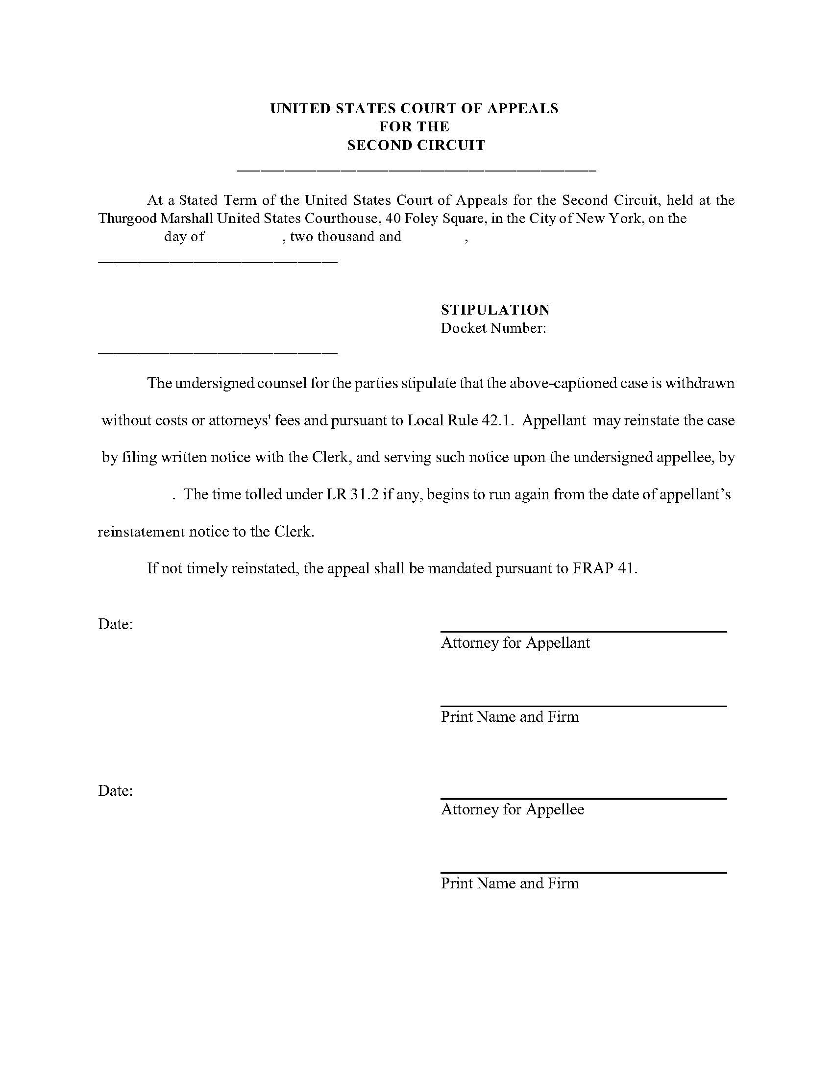 Stipulation Without Prejudice (Civil Cases) | Pdf Fpdf Doc Docx | Official Federal Forms