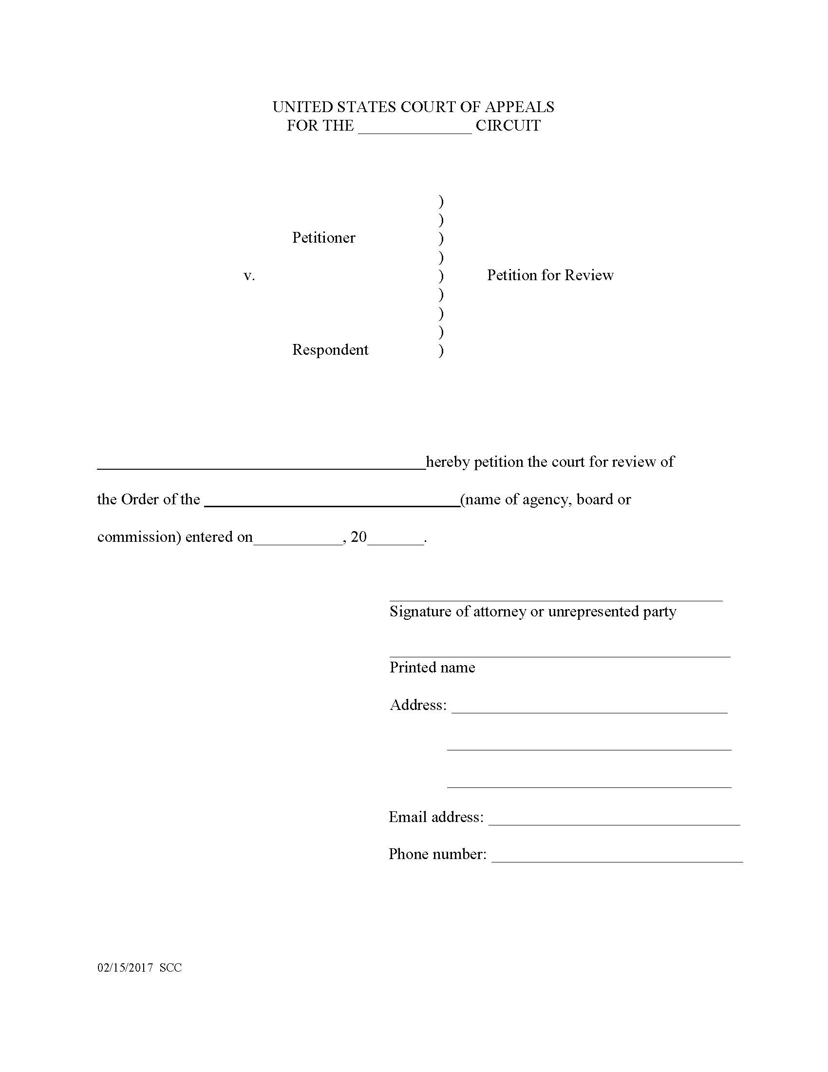 Petition For Review | Pdf Fpdf Doc Docx | Official Federal Forms