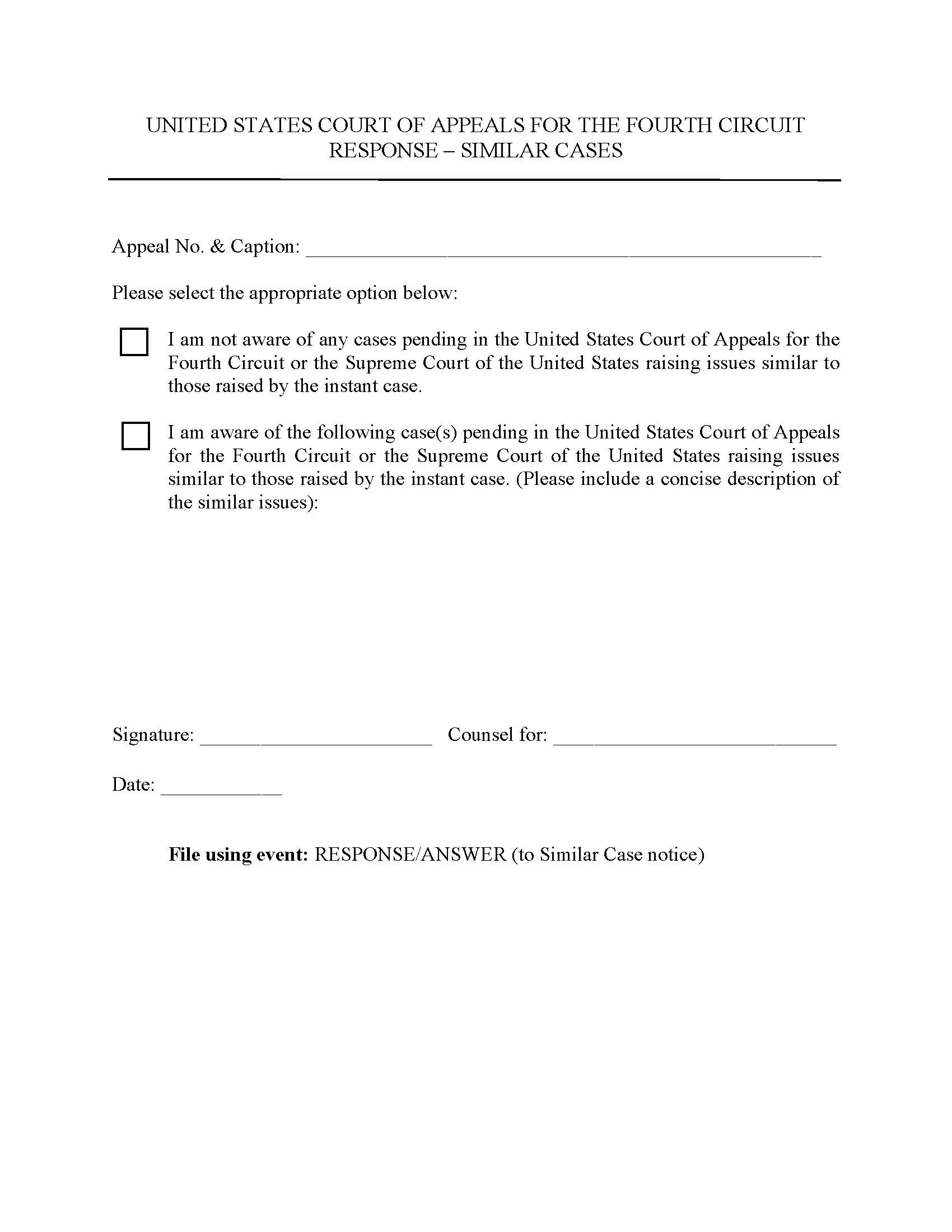 Response Similar Cases | Pdf Fpdf Docx | Official Federal Forms