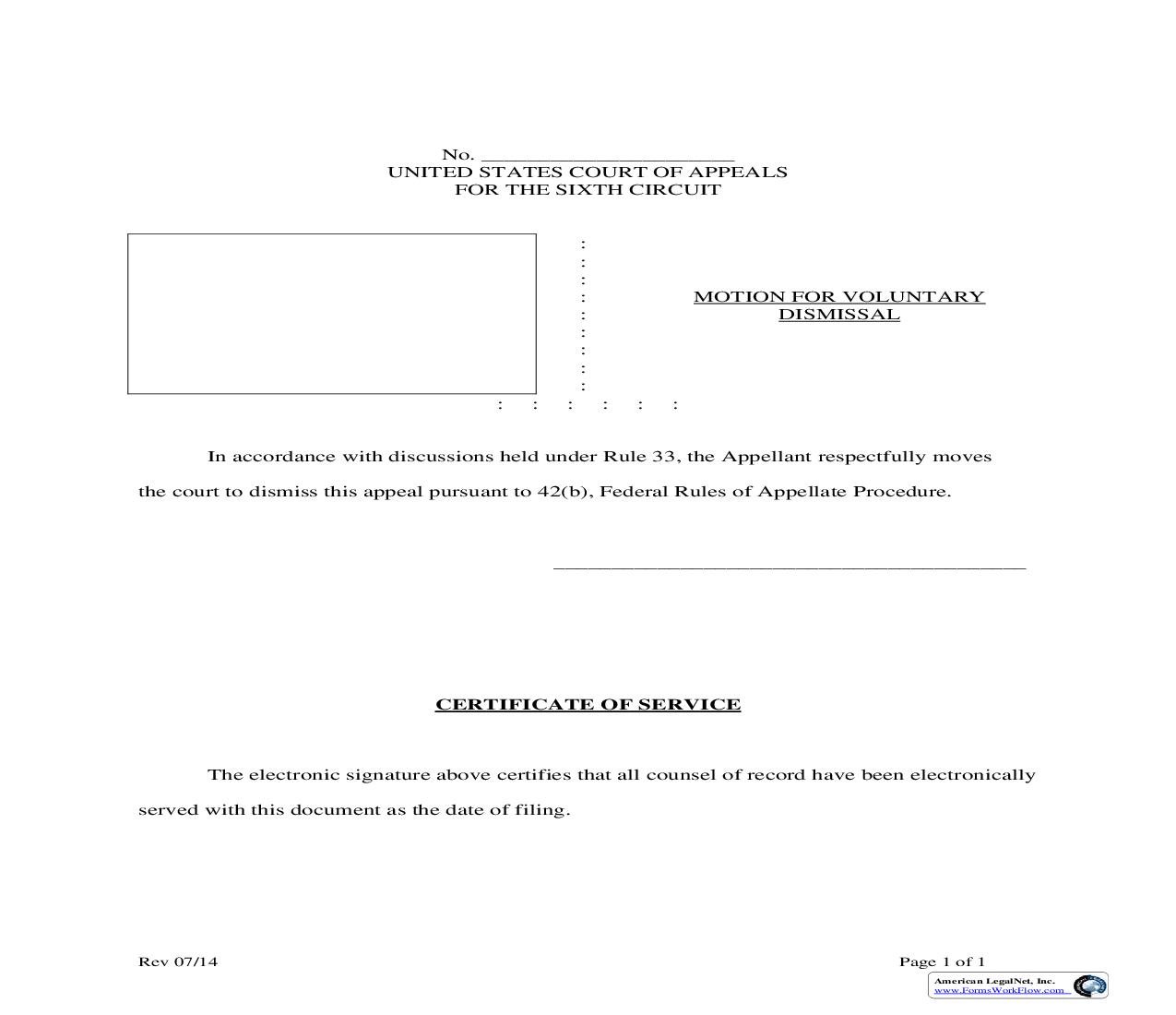 Motion For Voluntary Dismissal | Pdf Fpdf Doc Docx | Official Federal Forms
