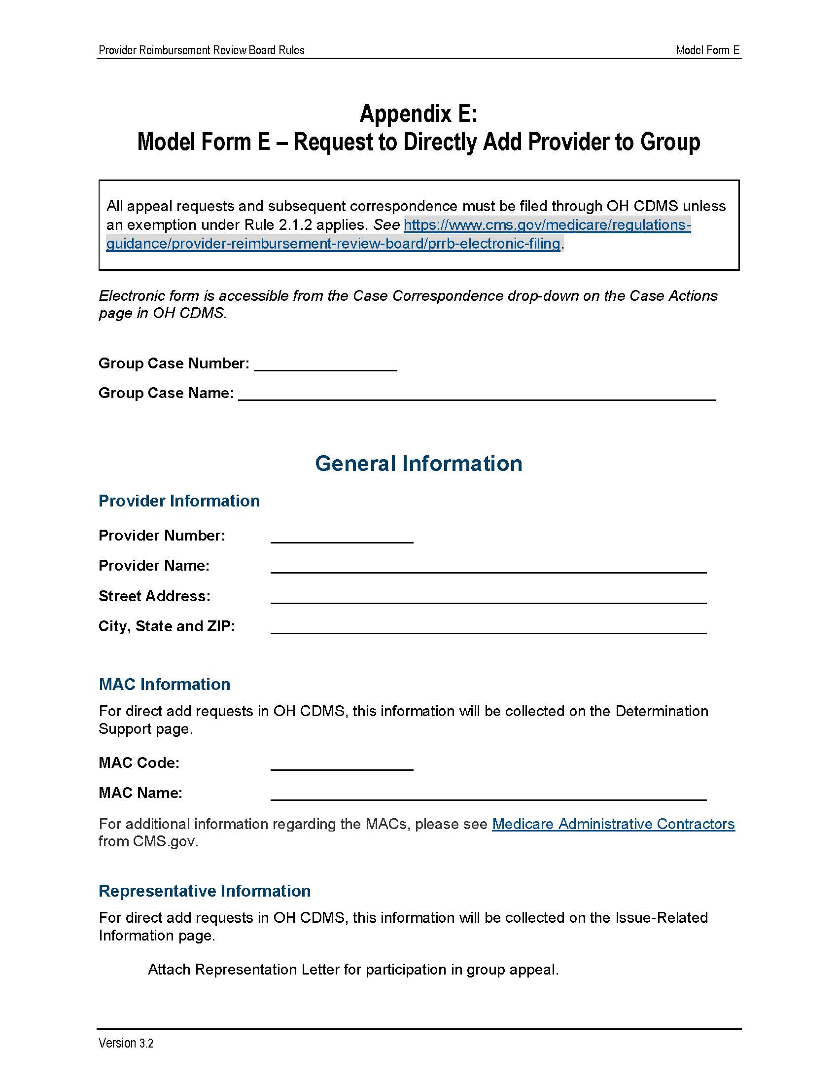 Model Form E-Request To Join An Existing Group Appeal {E} | Pdf Fpdf Doc Docx | Official Federal Forms