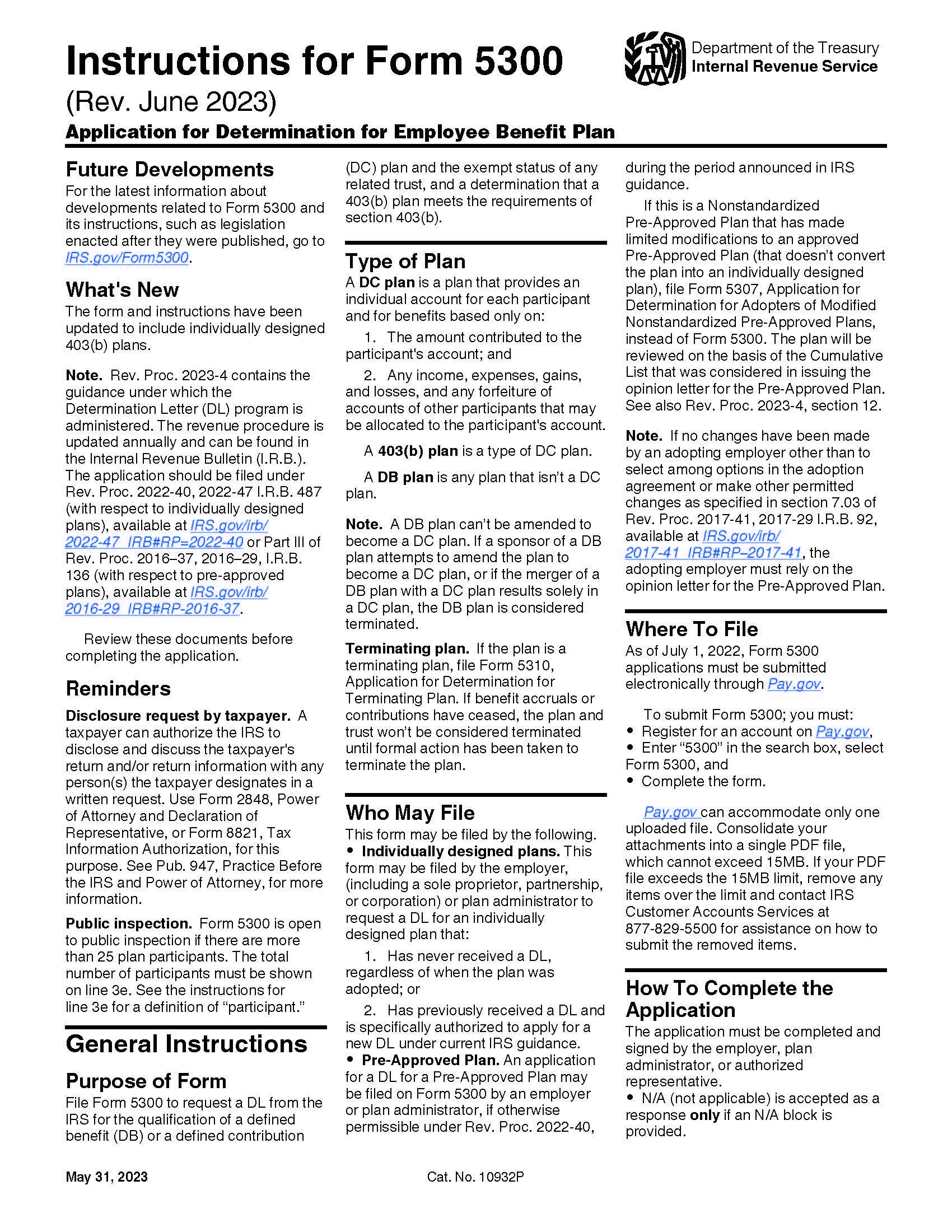 5300 Instructions {5300} | Pdf Fpdf Doc Docx | Official Federal Forms