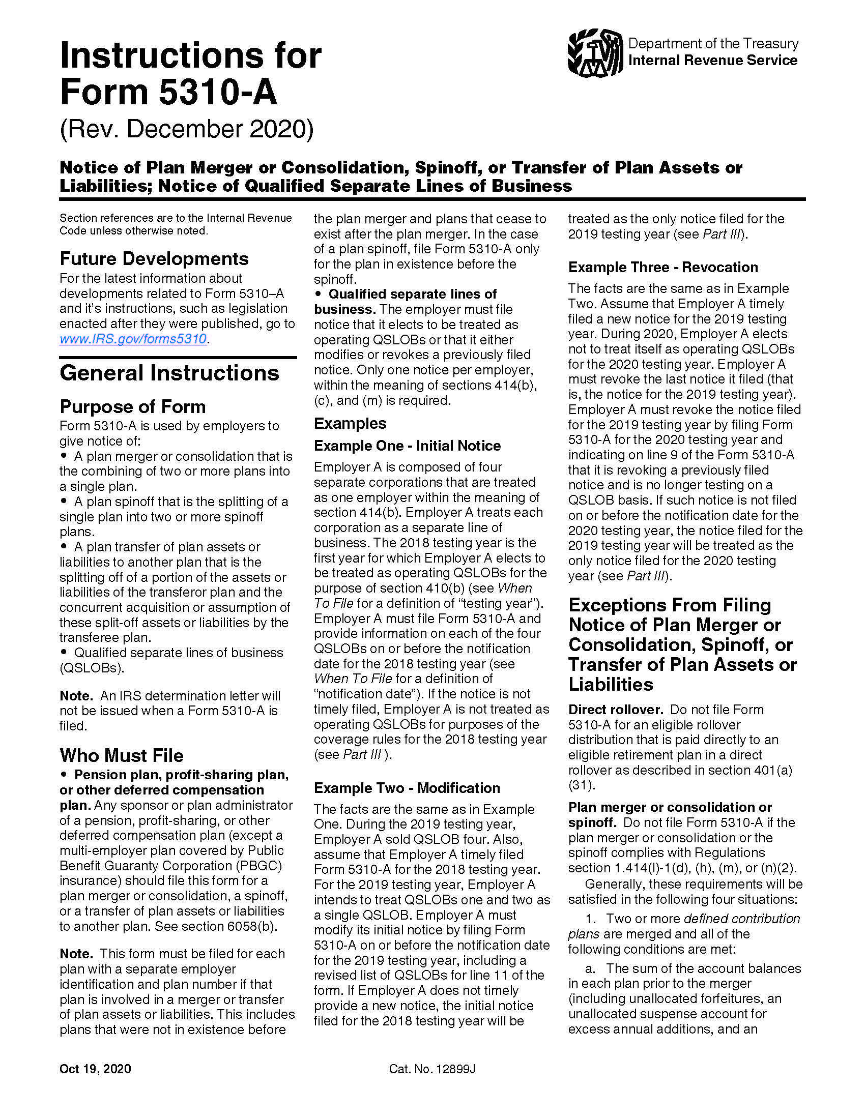 5310-A Instructions {5310-A} | Pdf Fpdf Doc Docx | Official Federal Forms