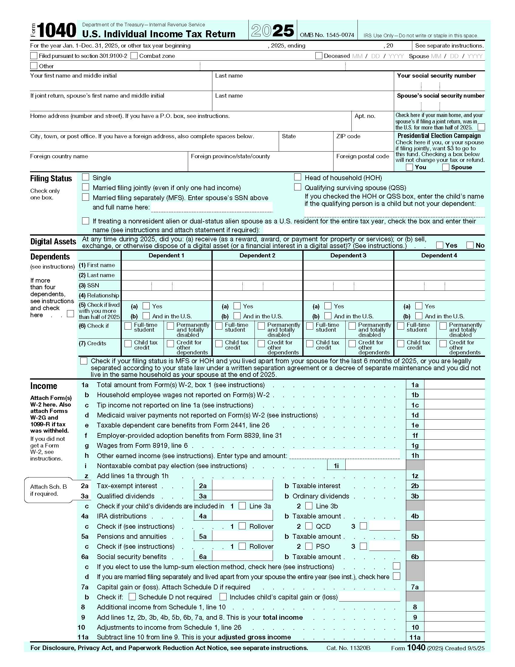 Form 1040 US Individual Income Tax Return {1040} | Pdf Fpdf Docx | Official Federal Forms
