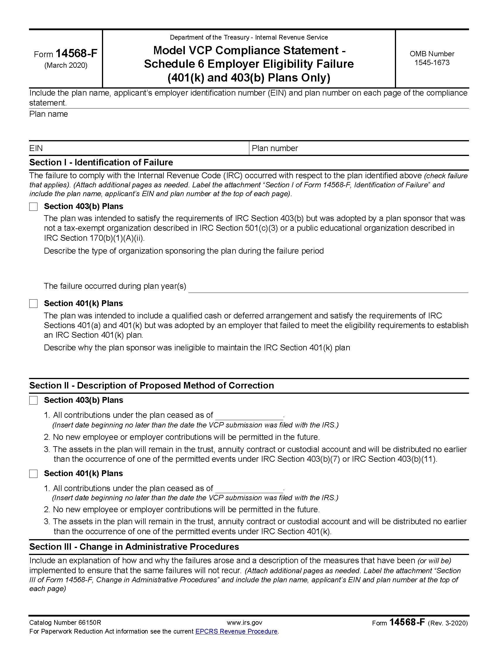 Form 14568-F Appendix C Part II Schedule 6 Employer Eligibility Failure {14568-F} | Pdf Fpdf Doc Docx | Official Federal Forms