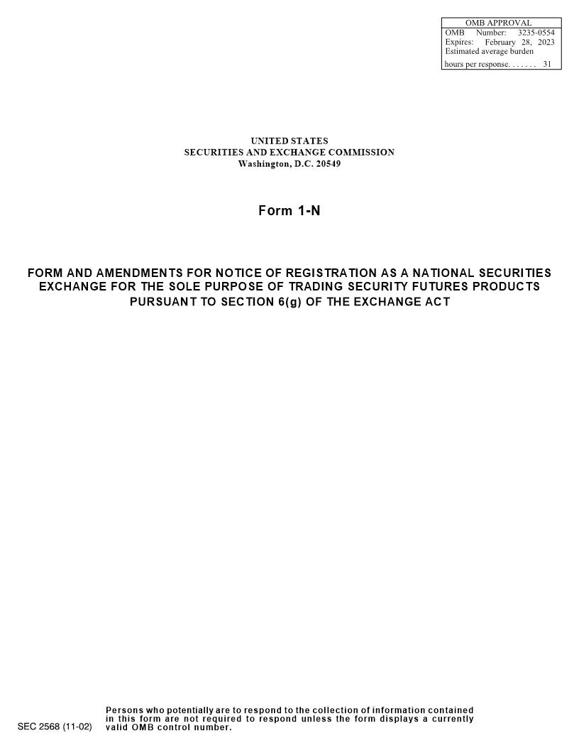 Form 1-N Form And Amendments For Notice Of Registration (SEC2568) {1-N} | Pdf Fpdf Doc Docx | Official Federal Forms