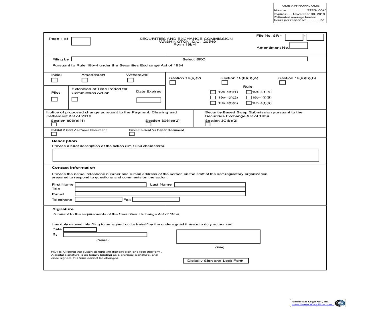 Form 19b-4 Proposed Rule Change By Self-Regulatory Organization (SEC1832) {19b-4} | Pdf Fpdf Doc Docx | Official Federal Forms