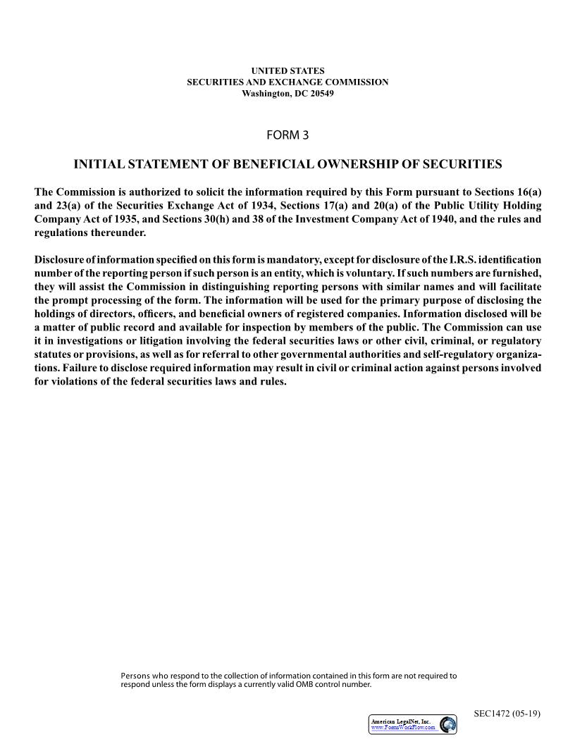 Form 3 Initial Statement Of Beneficial Ownership Of Securities (SEC1472) {3} | Pdf Fpdf Docx | Official Federal Forms