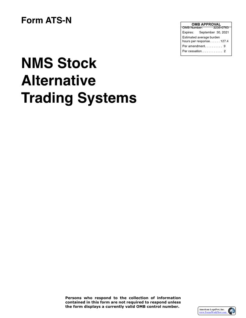 Form ATS-N NMS Stock Alternative Trading Systems {ATS-N} | Pdf Fpdf Docx | Official Federal Forms