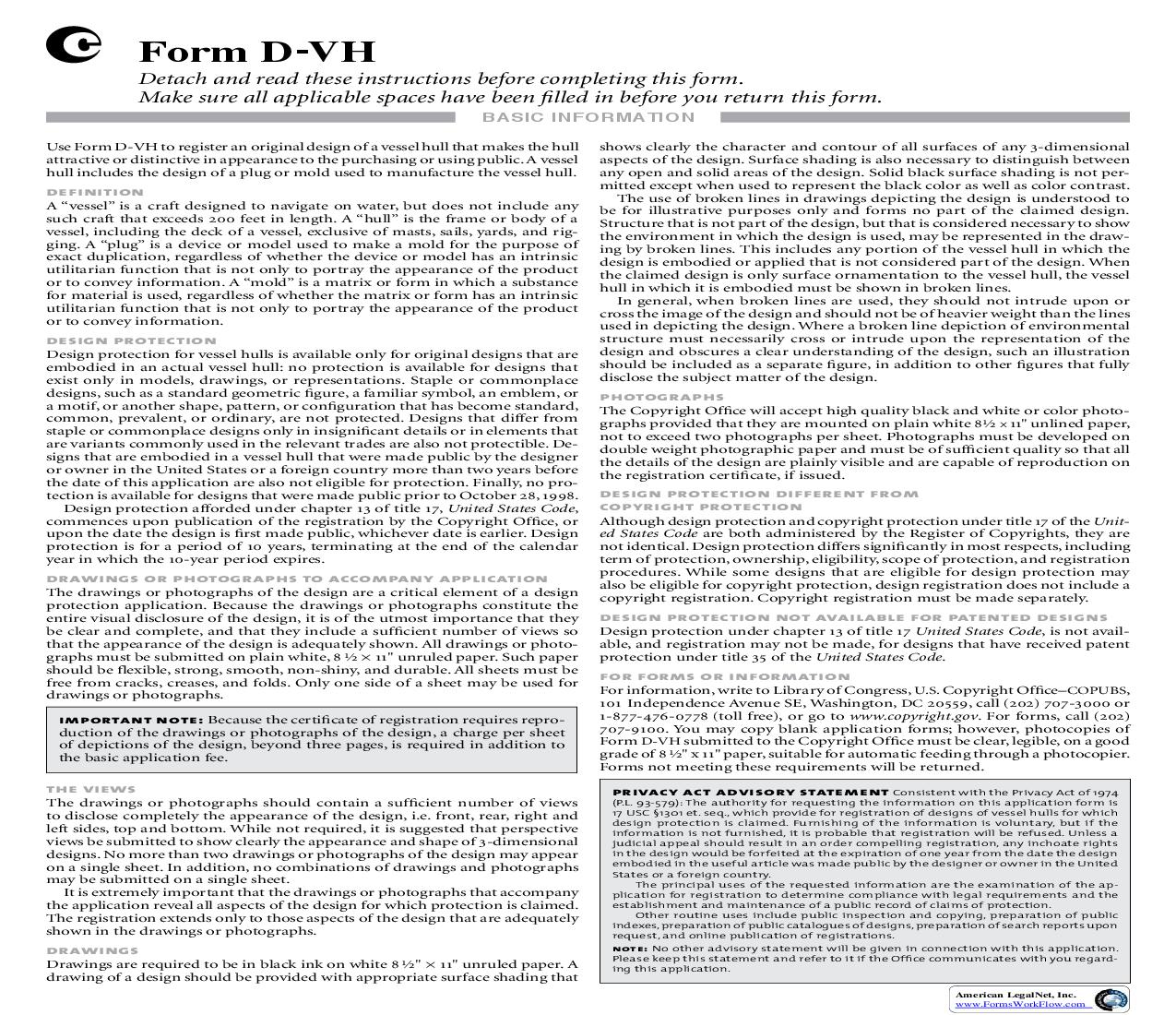 Form D-VH For Vessel Hull Design {D-VH} | Pdf Fpdf Doc Docx | Official Federal Forms