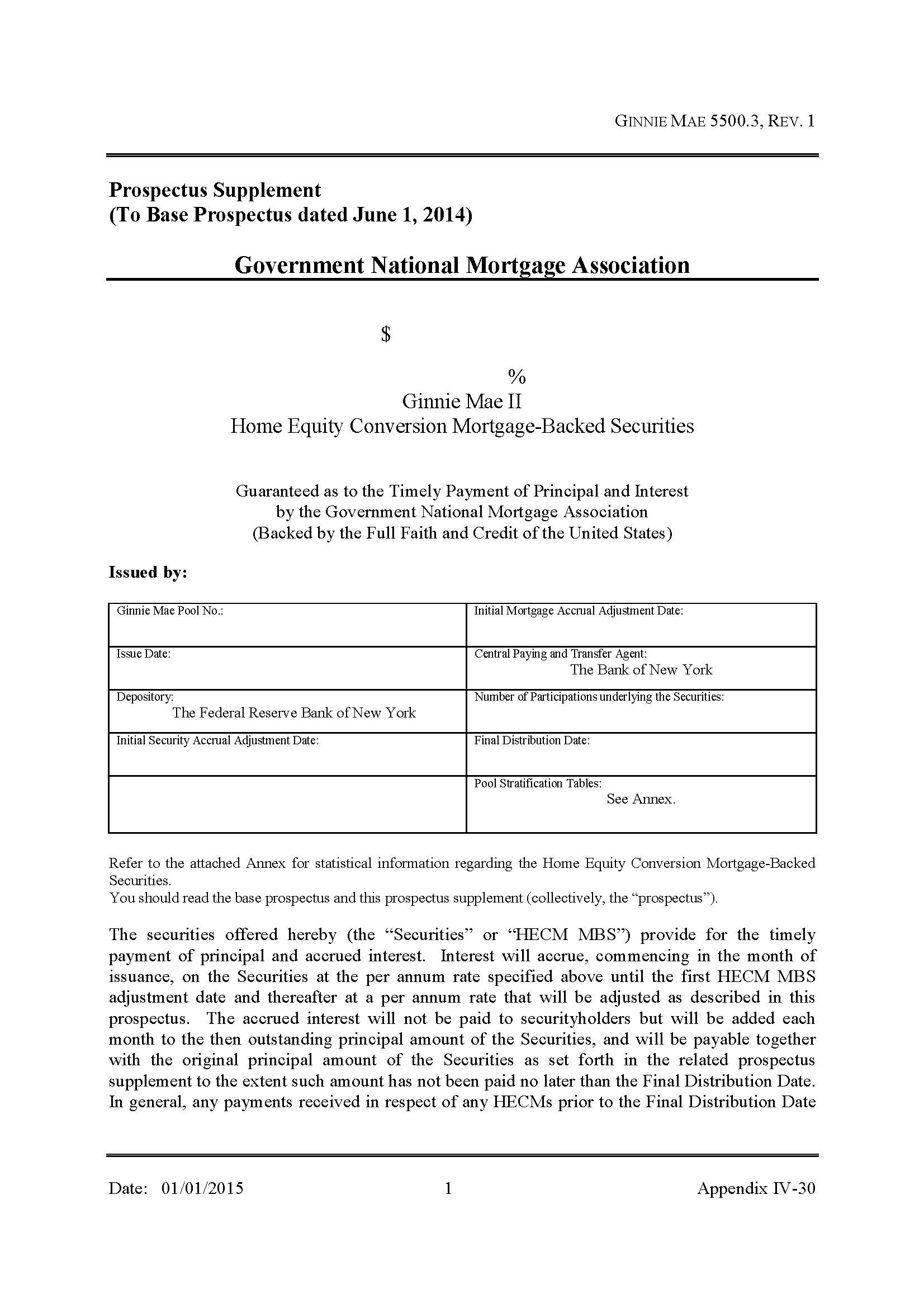 Prospectus Supplement-Ginnie Mae II Home Equity Conversion Mortgage-Backed Securities {HUD-11776-II} | Pdf Fpdf Doc Docx | Official Federal Forms