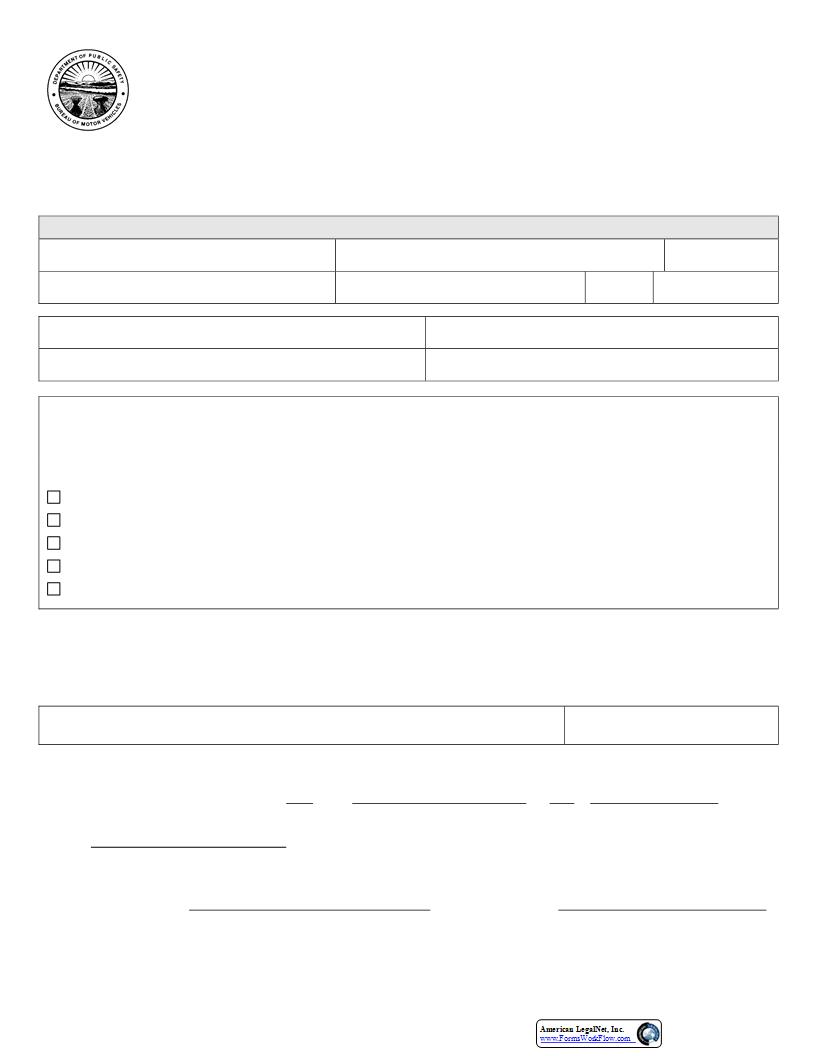 Affidavit For Gold Star Family License Plates {BMV 4635} | Pdf Fpdf Docx | Ohio