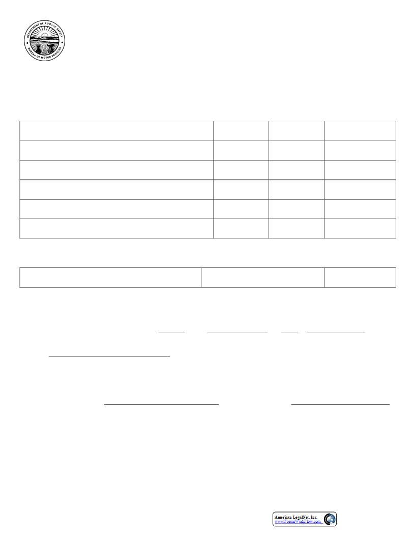 Affidavit For Registration Of Vehicles {BMV 4632} | Pdf Fpdf Docx | Ohio