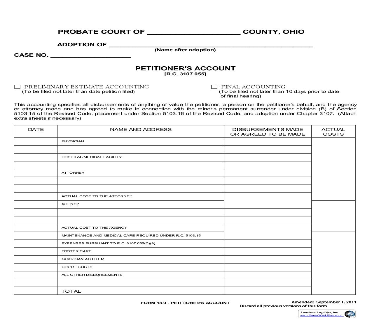 Petitioners Account {18.9} | Pdf Fpdf Doc Docx | Ohio