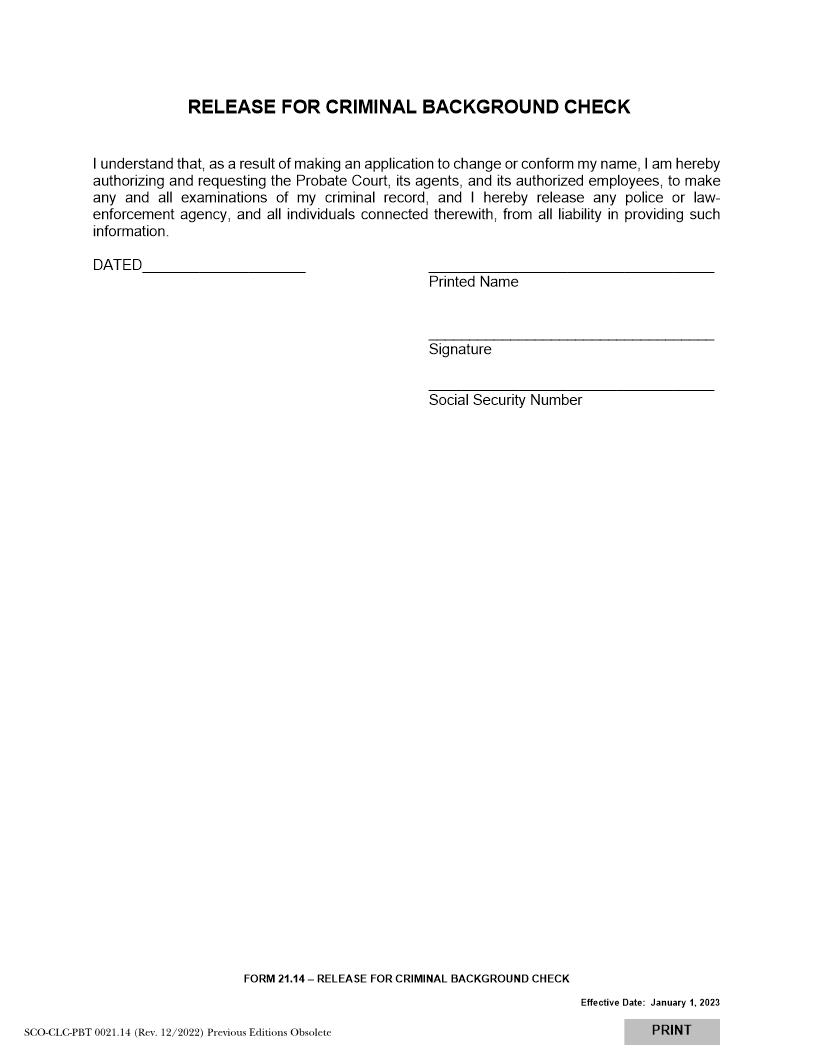 Release For Criminal Background Check {21.14} | Pdf Fpdf Docx | Ohio