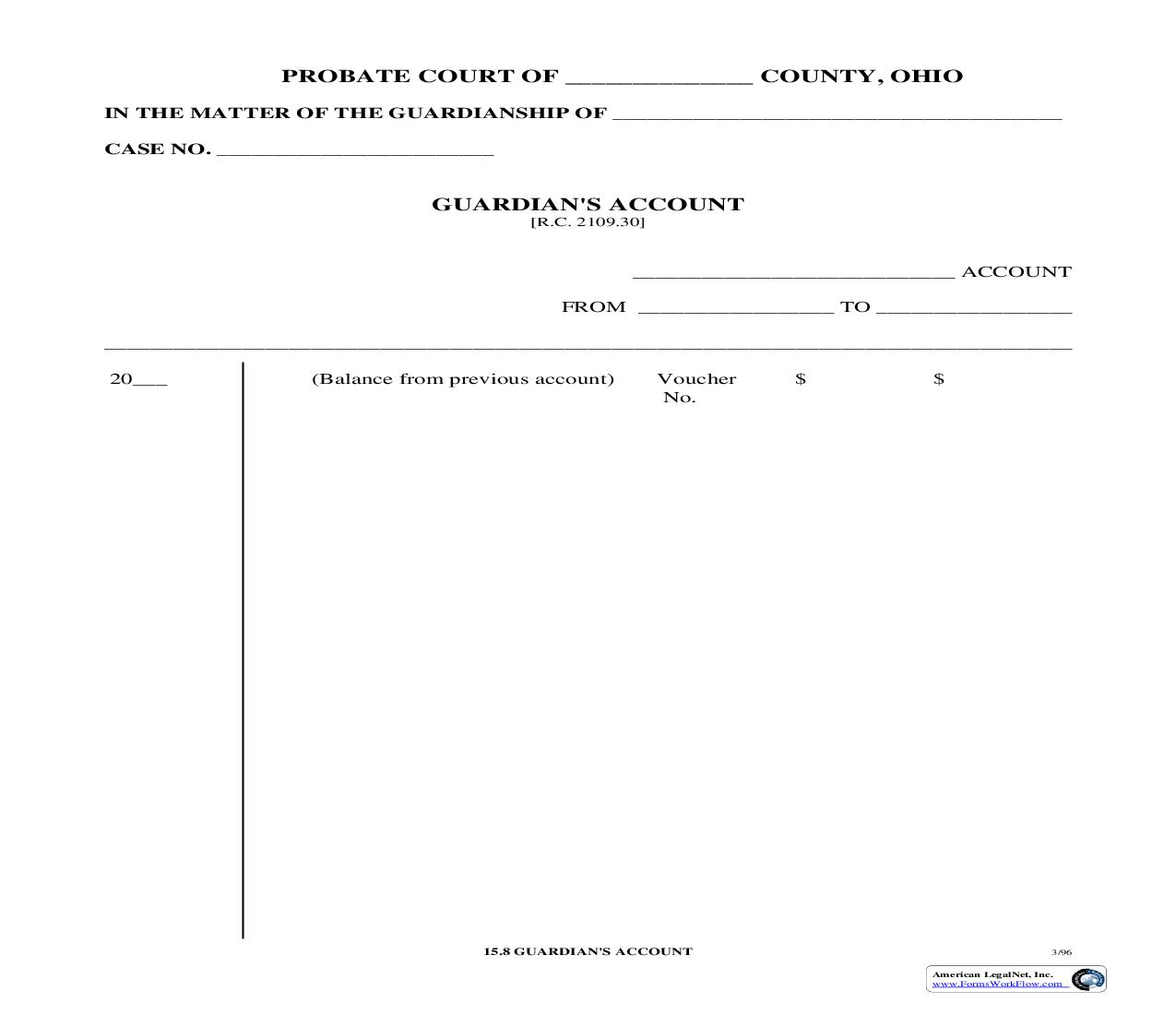 Guardians Account {15.8} | Pdf Fpdf Doc Docx | Ohio