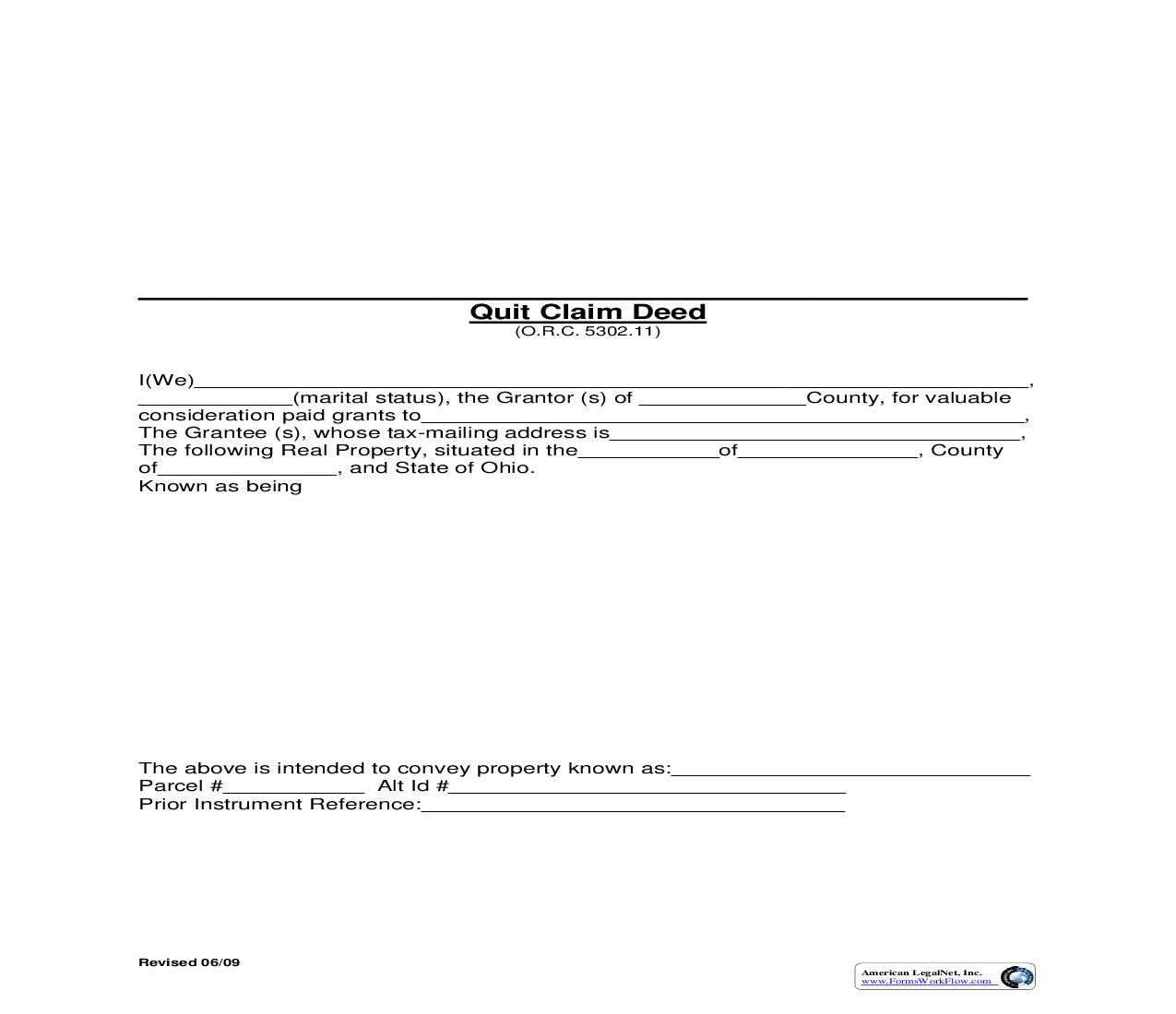Summit County Quit Claim Deed | Pdf Fpdf Doc Docx | Ohio