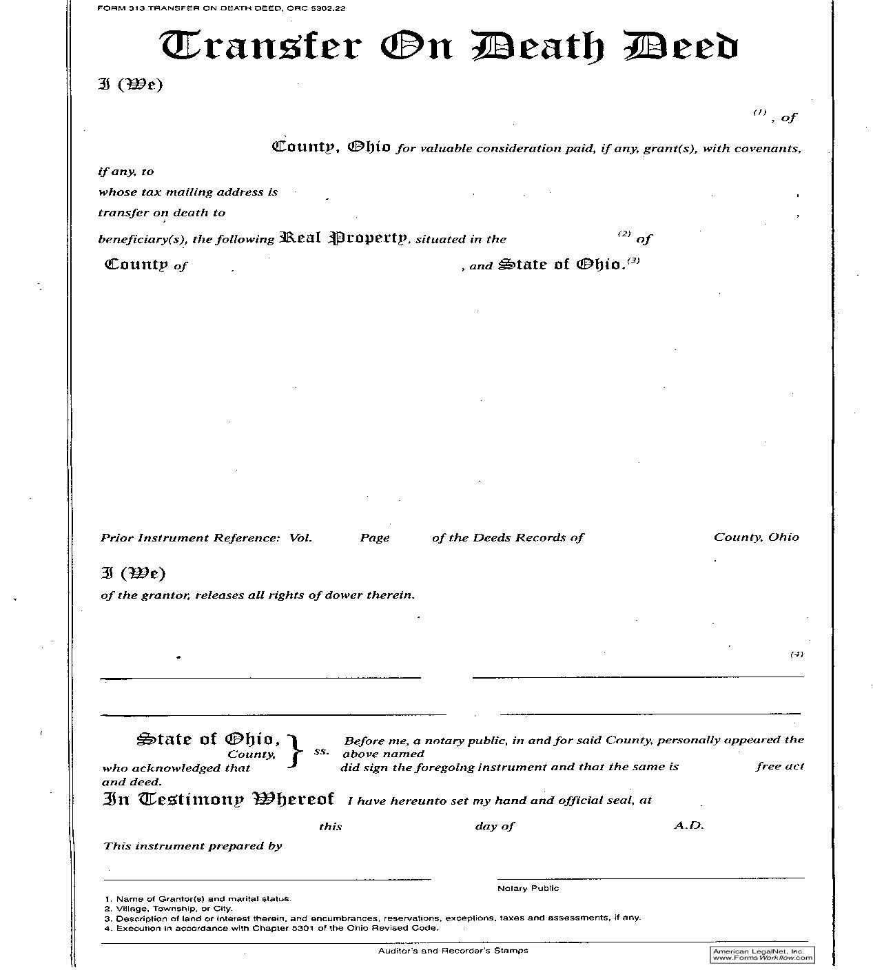 Summit County Transfer On Death Deed | Pdf Fpdf Doc Docx | Ohio