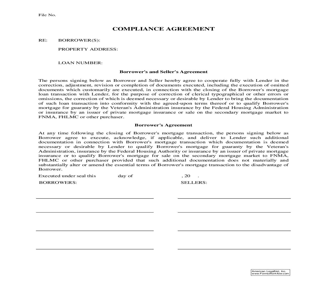 Compliance Agreement | Pdf Fpdf Doc Docx | Ohio