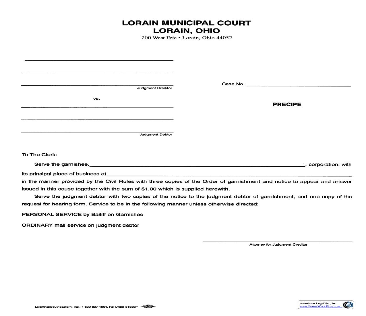 Precipe | Pdf Fpdf Doc Docx | Ohio