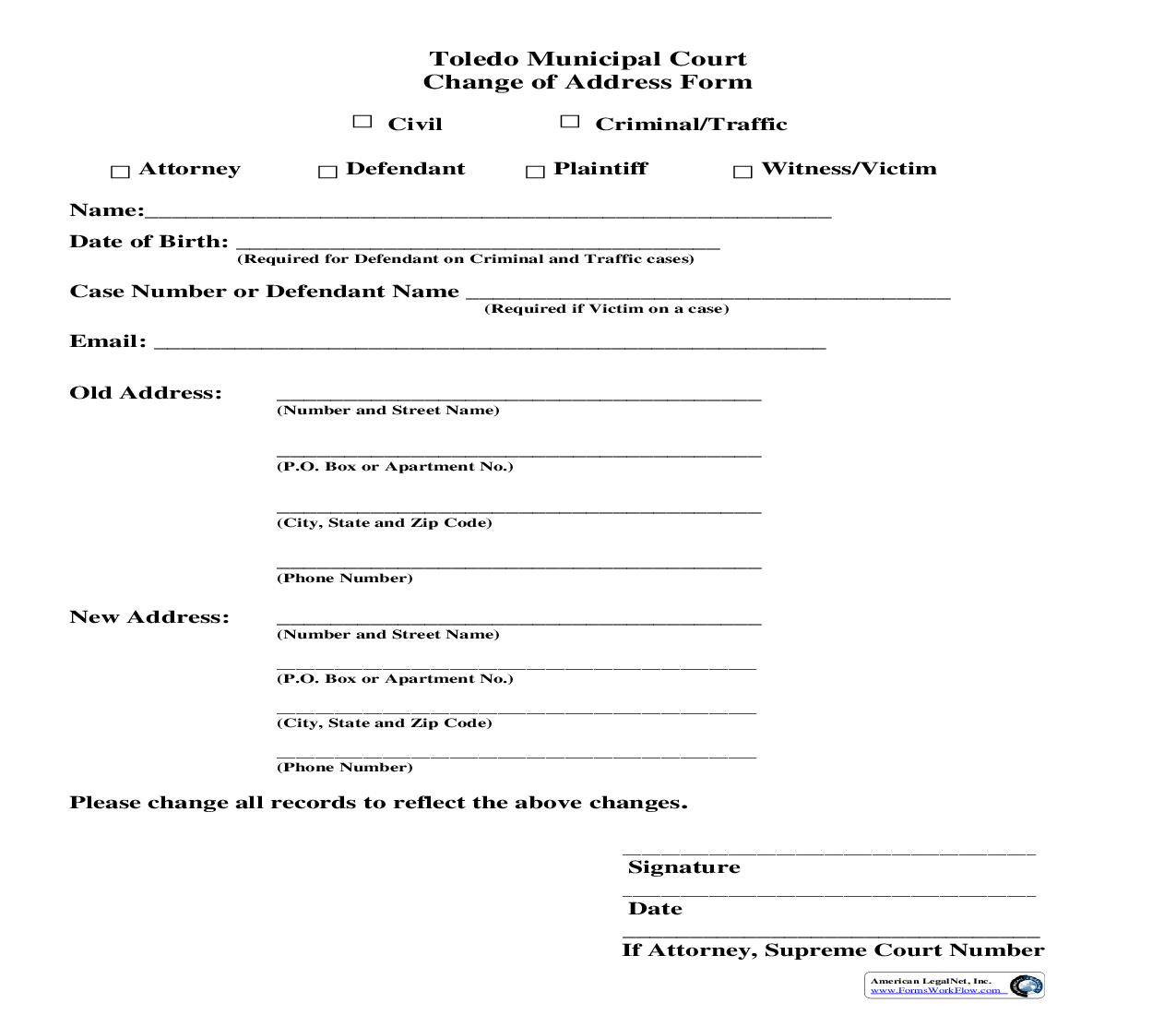 Change Of Address | Pdf Fpdf Doc Docx | Ohio