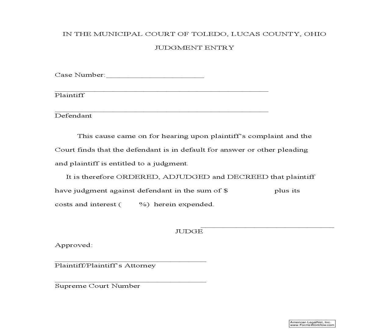 Judgment Entry | Pdf Fpdf Doc Docx | Ohio