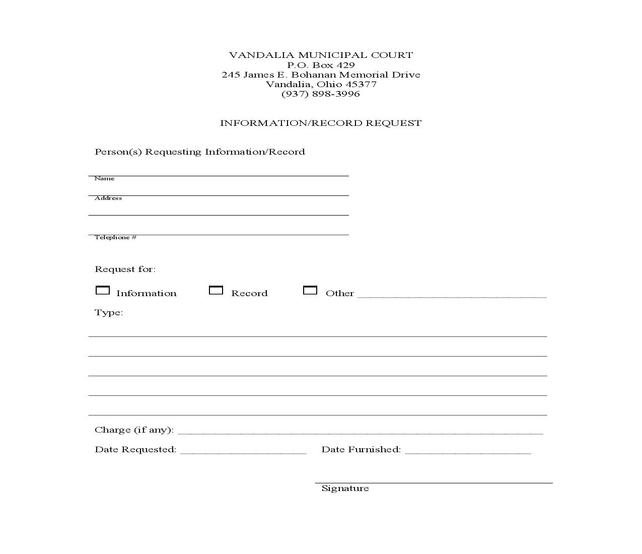 Information-Record Request | Pdf Fpdf Doc Docx | Ohio