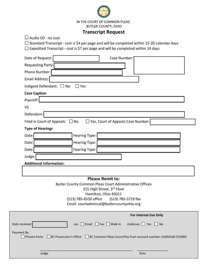 Transcript Request | Pdf Fpdf Docx | Ohio