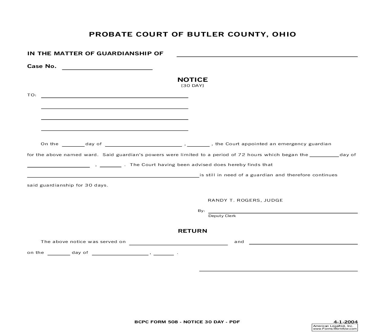 Notice 30 Day {508} | Pdf Fpdf Doc Docx | Ohio