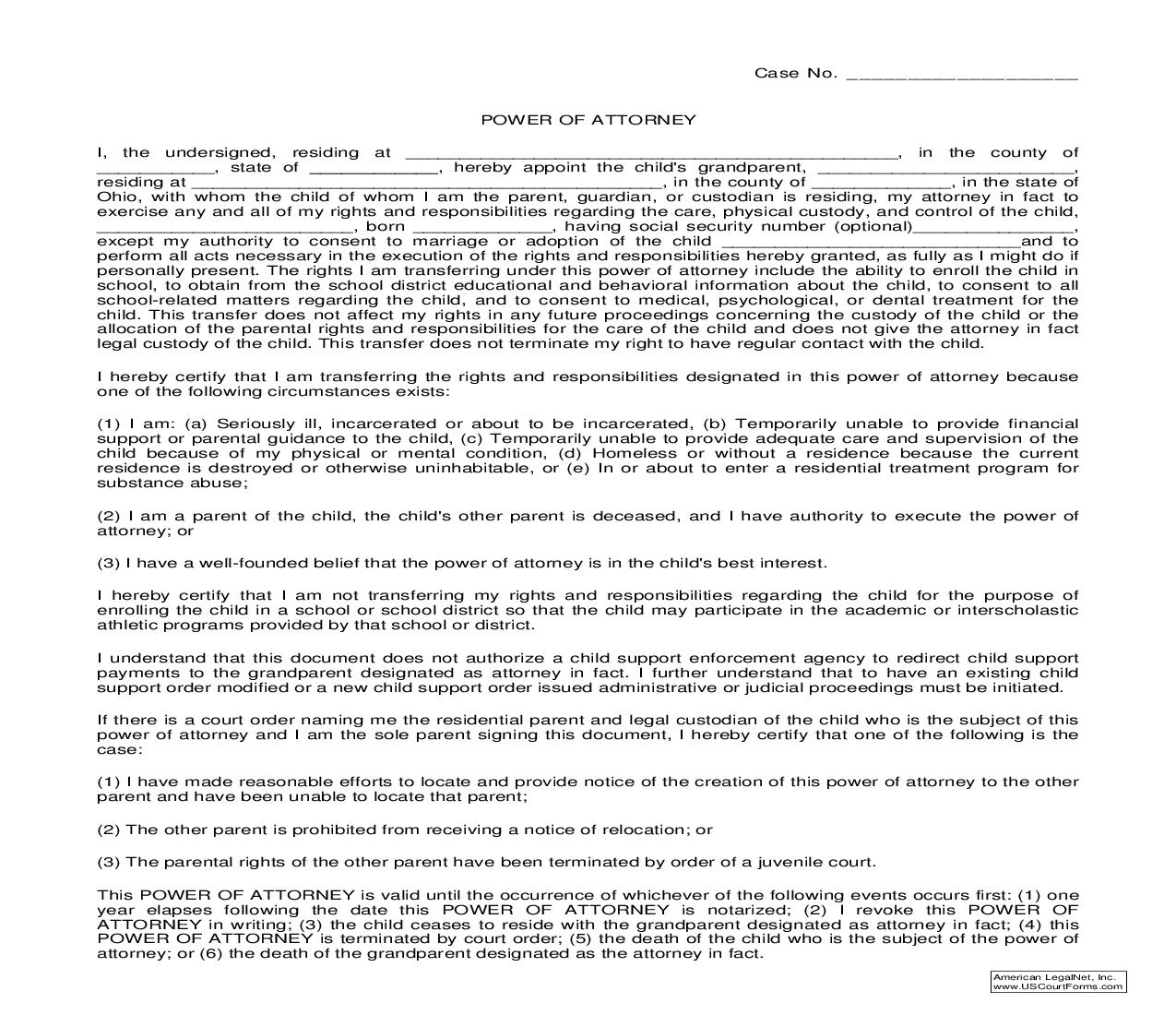 Power Of Attorney {DR-615} | Pdf Fpdf Doc Docx | Ohio