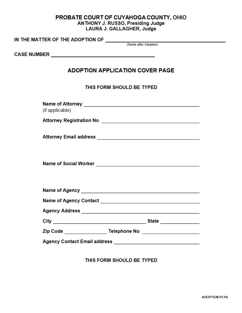 Cover Page {P.C. 1a} | Pdf Fpdf Doc Docx | Ohio