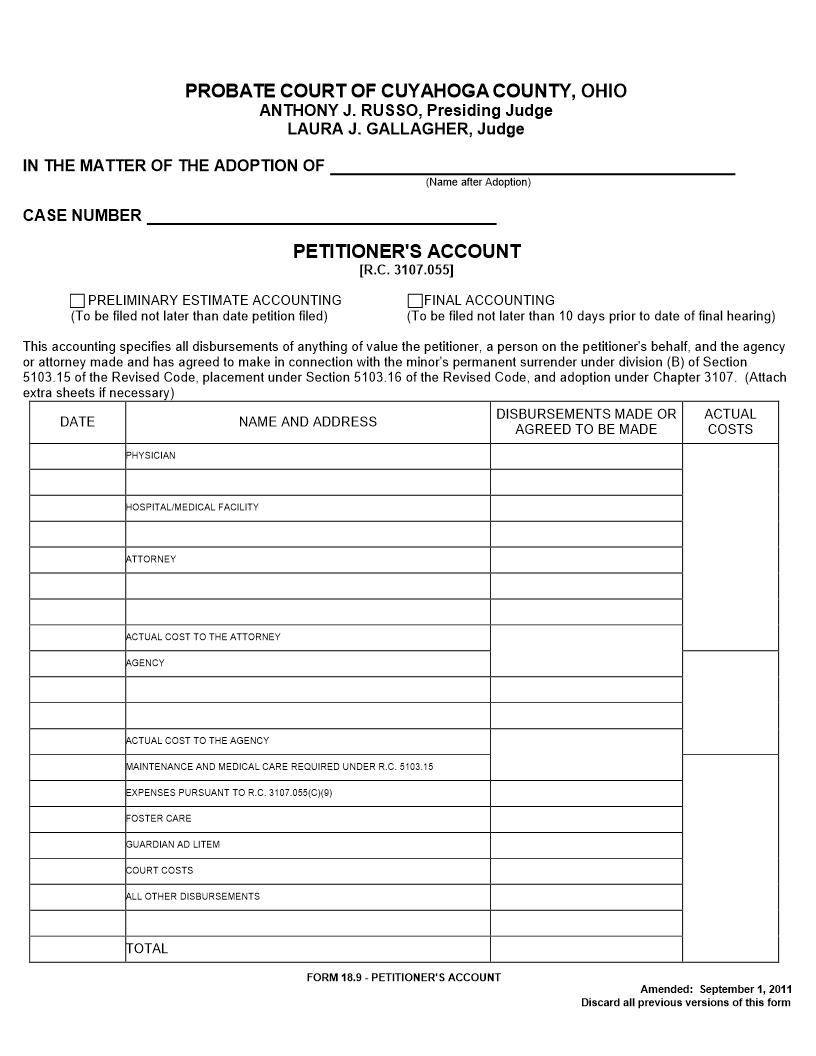Petitioners Account {18.9} | Pdf Fpdf Doc Docx | Ohio
