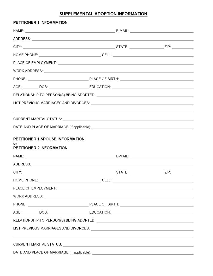 Supplemental Adoption Information | Pdf Fpdf Docx | Ohio