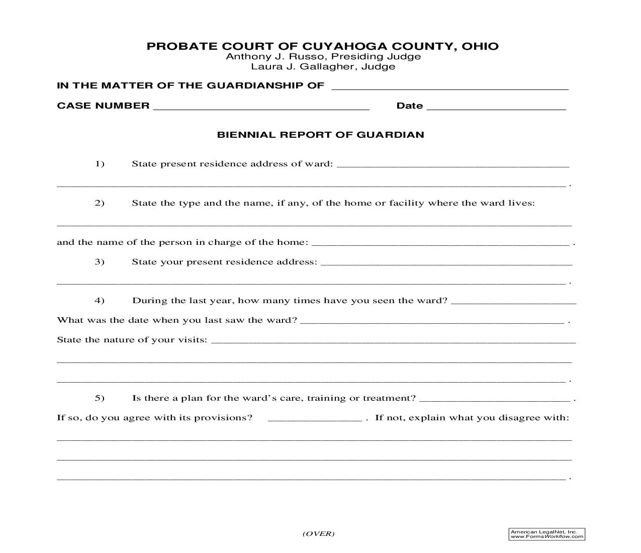 Biennial Report Of Guardian | Pdf Fpdf Doc Docx | Ohio