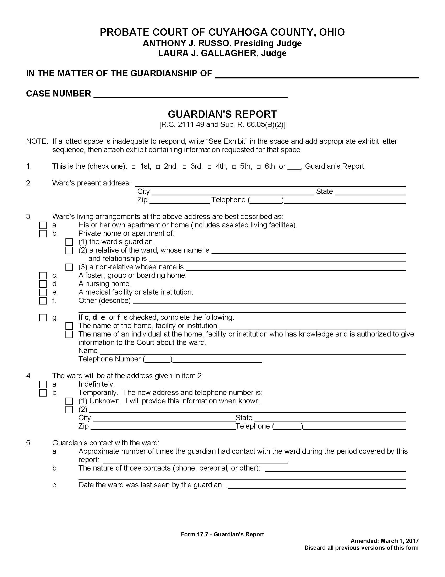 Guardians Report {17.7} | Pdf Fpdf Doc Docx | Ohio