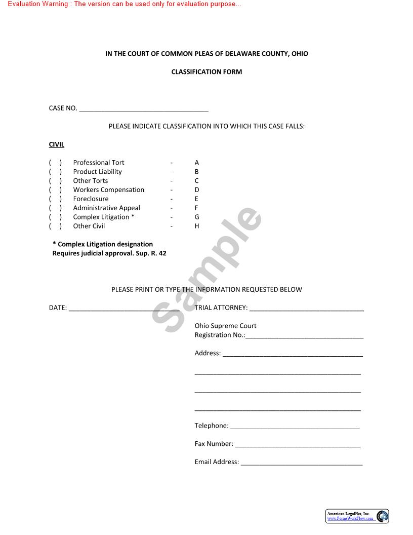 Classification Form | Pdf Fpdf Doc Docx | Ohio