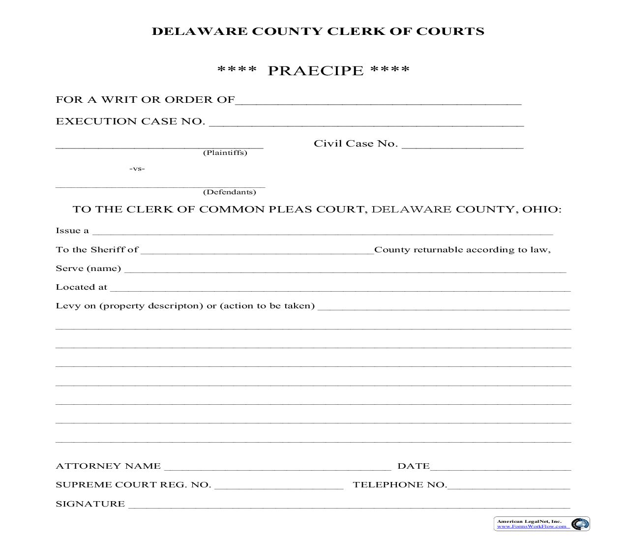 Praecipe | Pdf Fpdf Doc Docx | Ohio